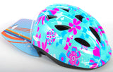 Volare Kinder Fietshelm XS Blauw Roze Bloemetjes 47-51 cm extra klein model