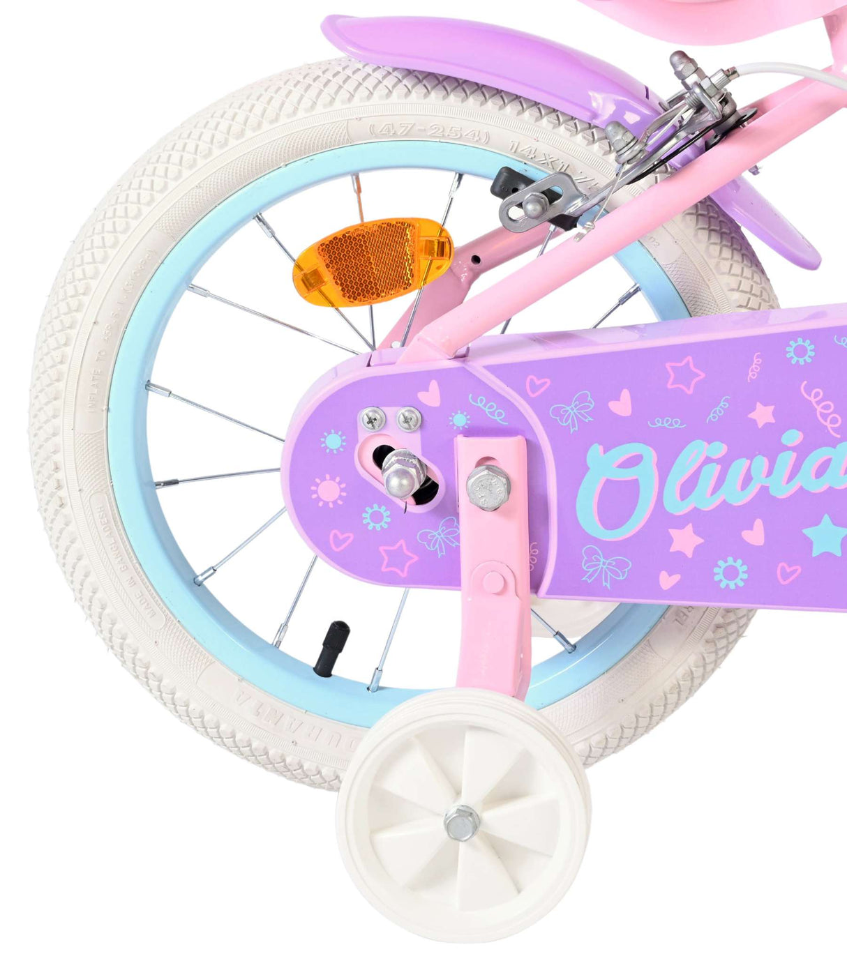 Volare olivia kinderfiets - meisjes - 14 inch - roze - twee handremmen