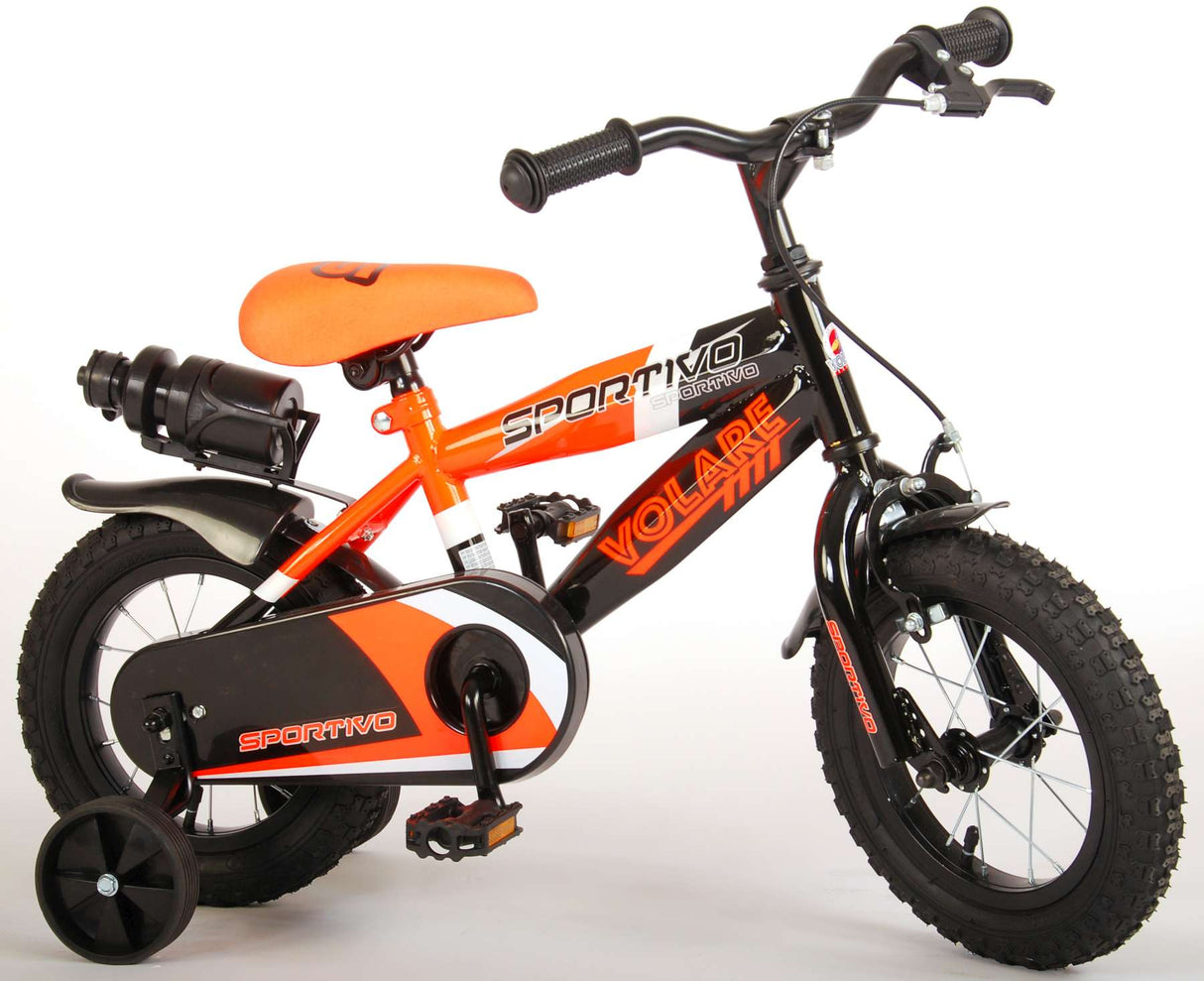 Volare Sportivo Kinderfiets Jongens 12 inch Neon Oranje Zwart 95% afgemonteerd