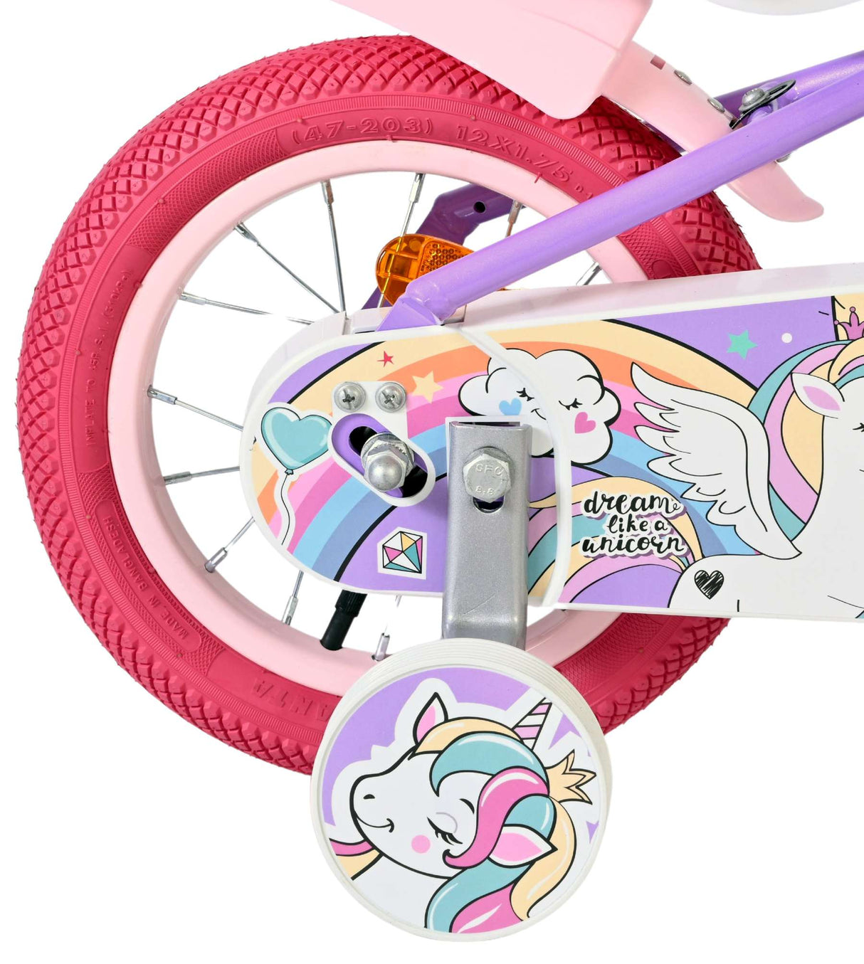 Volare unicorn kinderfiets - meisjes - 12 inch - paars