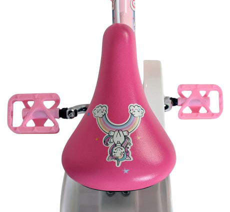 Volare unicorn kinderfiets - meisjes - 12 inch - roze - twee handremmen