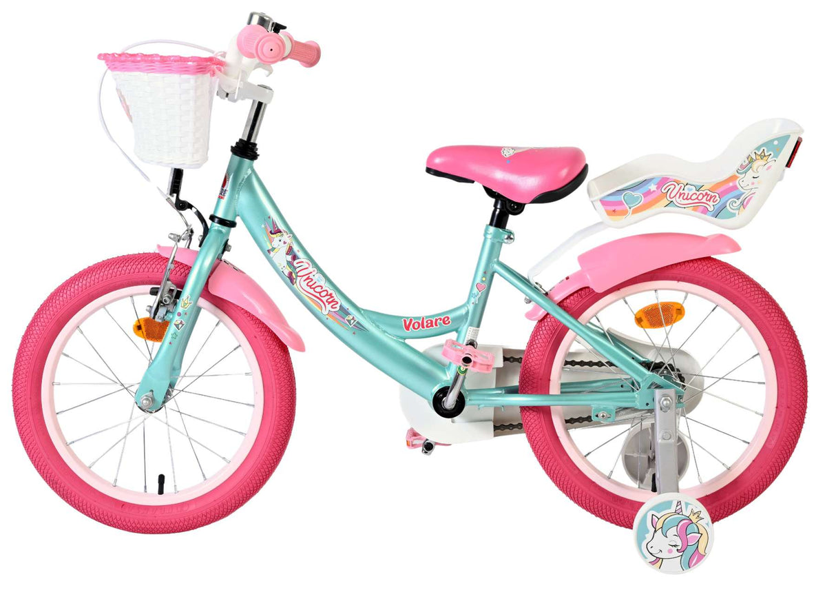 Volare unicorn kinderfiets - meisjes - 16 inch - groen