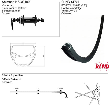 Roland voorwiel spv1 28 21-622 32g qr hbqc400 zw zw