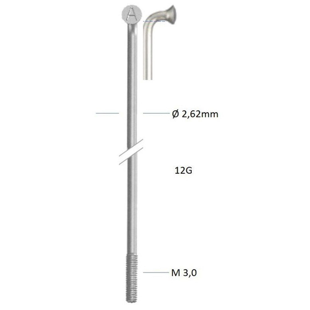 Alpina spaak zink 12-308 zonder nippel zilver (144st)