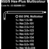 Wera 950 9 Hex-Plus Multicolour 1 Stiftsleutelset, metr