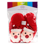 Kerstman magnetron heatpack sloffen (unisex one size)