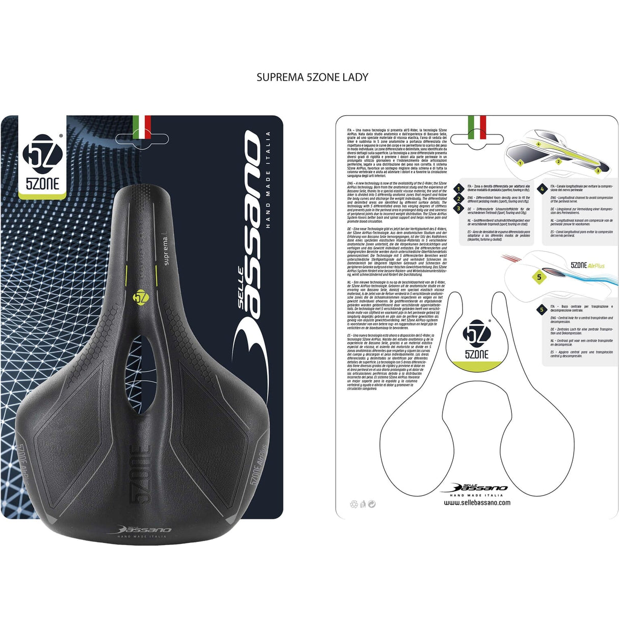 Selle Bassano Zadel Sb suprema 5zone EL dames