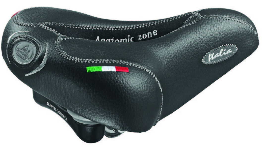 Selle montegrappa zadel venus elastomeerveer zwart op kaart