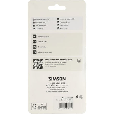 Simson rem binnenkabel universeel