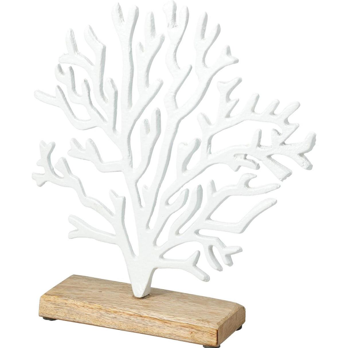 Home styling koraal op voet 24x6x27cm koraal metaal op voet 24x6x27cm