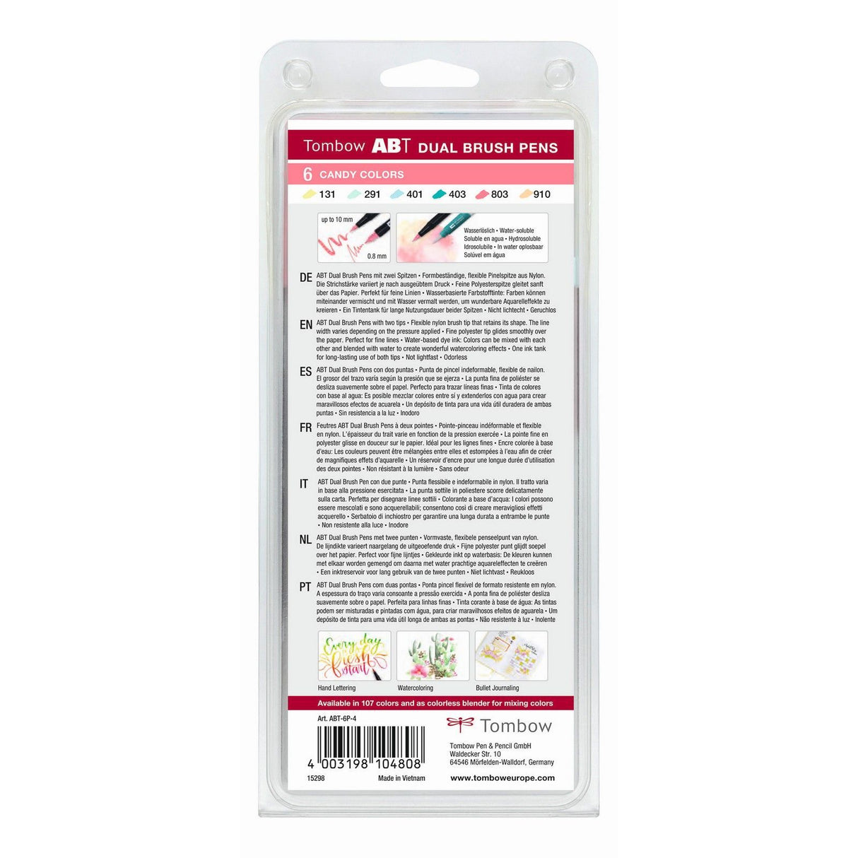Tombow • abt dual brush pen set candy kleuren 6pcs