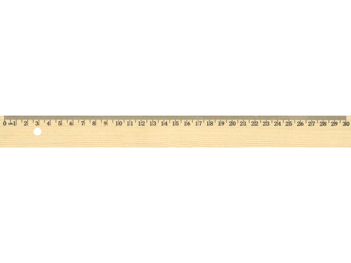 Kangaro liniaal 30cm hout met metaalinleg