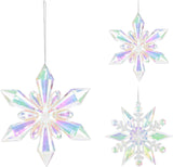 Home styling kersthanger sneeuwvlok 11cm iriserend