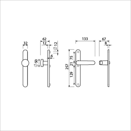 Ami veiligheidsbeslag 257 32 2 blind kn169 50 f1 a z 378 rotaveer 257 32 2 blind deurdikte 53 57 mm - 845420