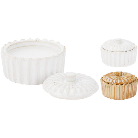 Home styling kaars in pompoen potje 5cm 2 assorti