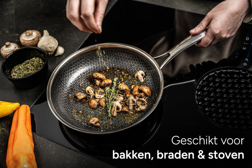 Arbaer koekenpan inductie ø 28 cm met honingraat anti-aanbaklaag