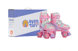 Aventuri verstelbare rolschaatsen met lichtjes roze glitter maat 27-30 (xs)