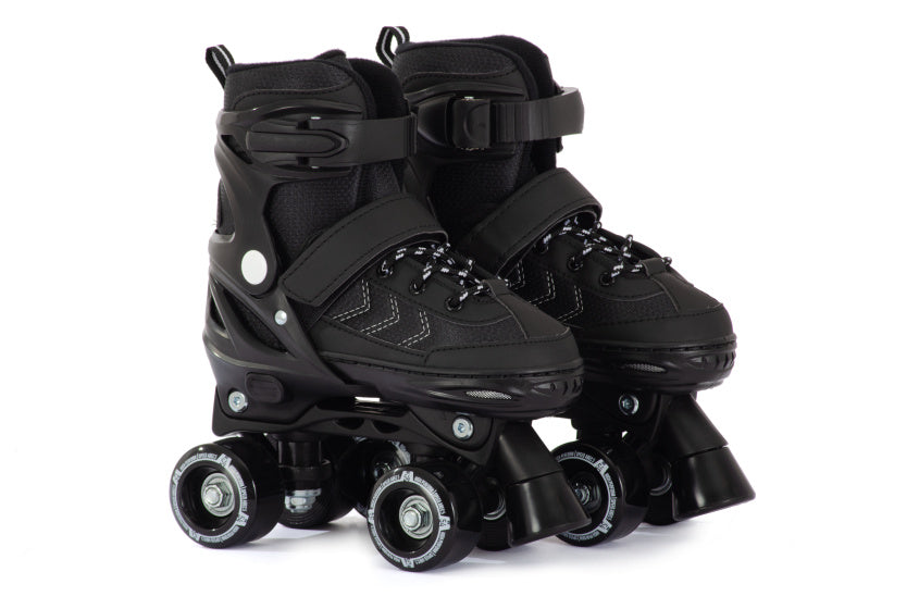 Aventuri verstelbare rolschaatsen semi-softboot zwart maat 27-30 (xs)