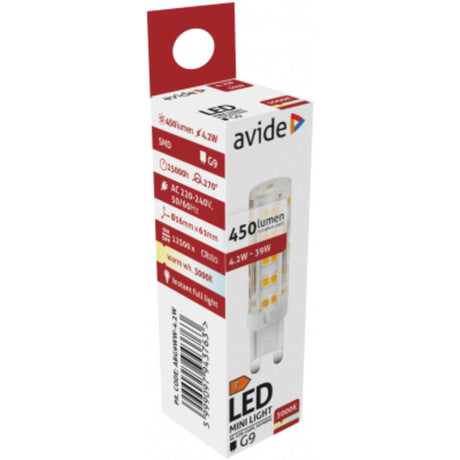 Avide led 4.2w g9 ww 3000k 450 lumen