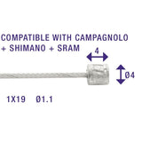 derailleur-binnenkabel 1,1 mm zilver 2250 mm