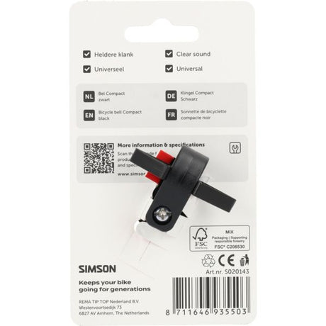 Simson bel compact zwart