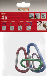 Werkzeyt set karabijnhaken alu 4dlg - b34120