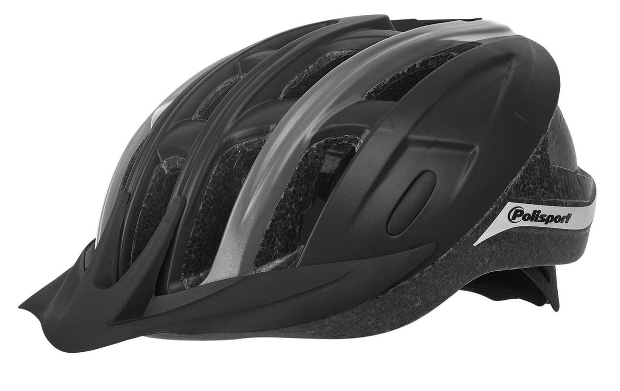 Polisport ride in fietshelm l 58-62cm zwart grijs