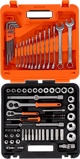 Bahco 1 4 en 1 2 diepe dopsleutelset met metrisch zeskantprofiel, inbussleutelset en combinatiesleutelset | 98 stuks - s98mc1h