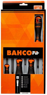 Bahco fit schroevendraaierset met rubber greep, gleuf-, pozidriv - 6-delig - b219.016