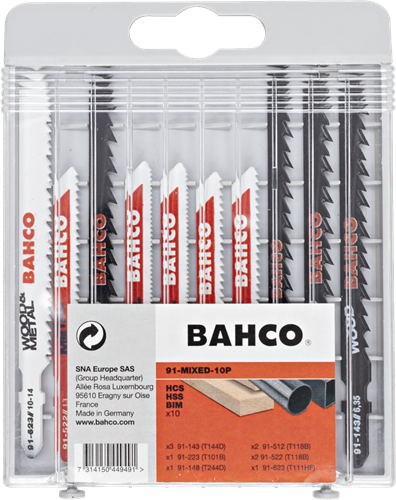 Bahco decoupeerzagenset mix | 10-delig - 91-mixed-10p
