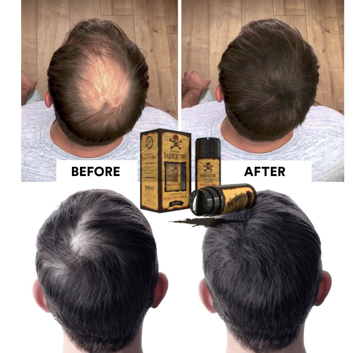Barbertime hair building keratin fiber light brown 21gr.