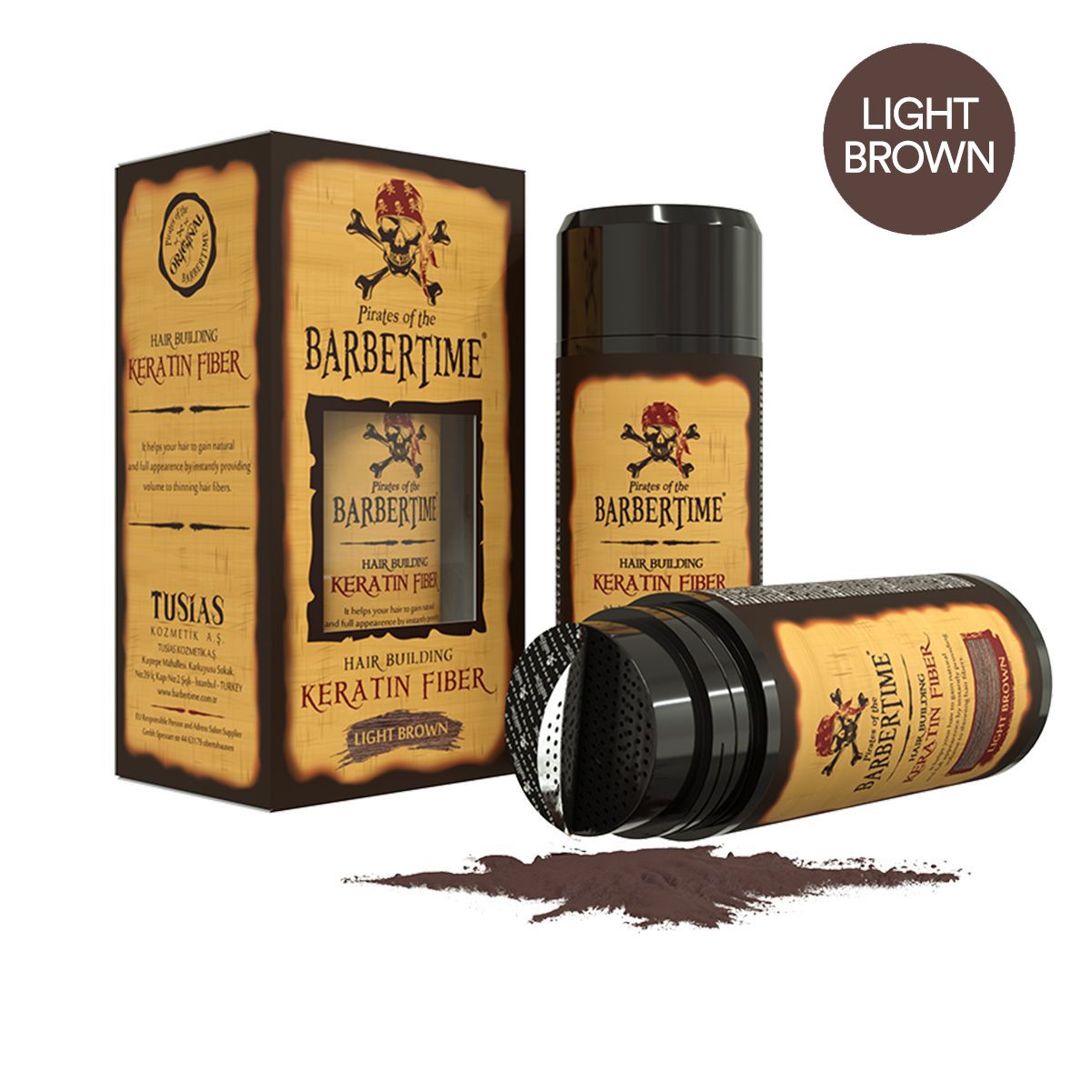 Barbertime hair building keratin fiber light brown 21gr.