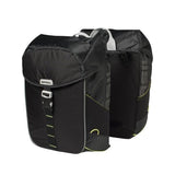 Basil Miles Double Bag - waterdichte dubbele fietstas, unisex, sportief, zwart-limoen