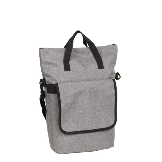 Bike drops shopper fietstas met schouderhengsel nylon 12l grijs