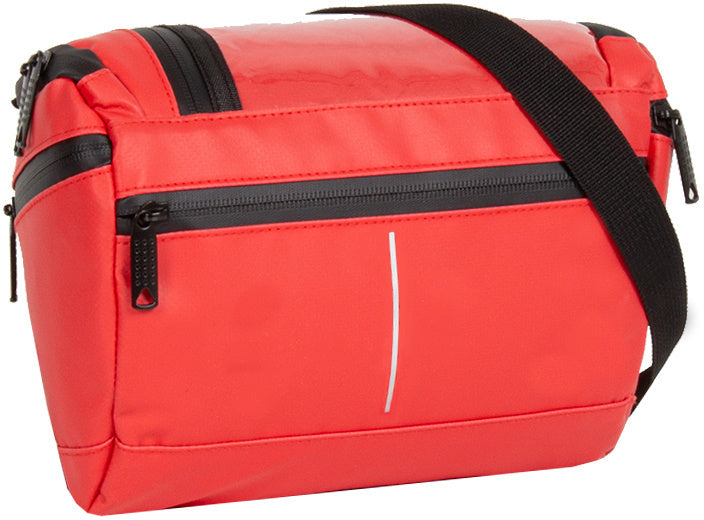 Bike splash waterafstotende stuurtas met schouderhengsel 5l rood