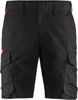 Blåkläder industrie short met stretch 14461832 | zwart rood | maat 48 - 7330509758540