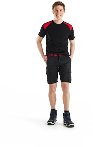 Blåkläder industrie short met stretch 14461832 | zwart rood | maat 60 - 7330509758601