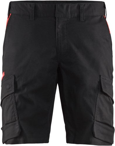 Blåkläder industrie short met stretch 14461832 | zwart rood | maat 62 - 7330509758618