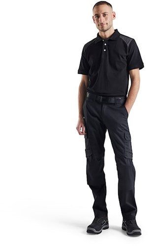 Blåkläder industrie werkbroek stretch met kniezakken 14481832 | zwart donkergrijs | maat 44 - 7330509760802