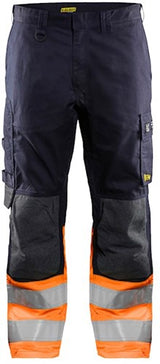 Blåkläder multinorm inherent werkbroek 14881513 | marineblauw oranje | maat 46 - 7330509720387