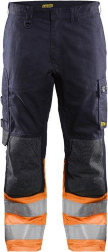 Blåkläder multinorm inherent werkbroek 14881513 | marineblauw oranje | maat 58 - 7330509720448