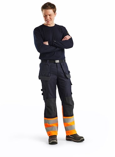 Blåkläder multinorm inherent werkbroek 14891513 | marineblauw oranje | maat 64 - 7330509720660