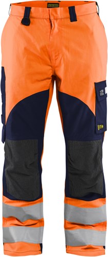 Blåkläder multinorm inherent werkbroek 15881513 | high vis oranje marineblauw | maat 48 - 7330509720783