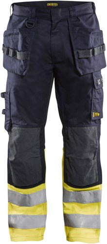 Blåkläder multinorm werkbroek inherent 14891512 | marine high vis geel | maat 52 - 7330509627358