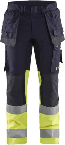 Blåkläder multinorm werkbroek inherent met stretch 14871512 | marine high vis geel | maat 46 - 7330509662175