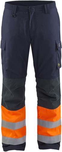Blåkläder multinorm winterwerkbroek 18691513 | marineblauw oranje | maat 54 - 7330509716847
