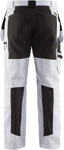 Blåkläder schilders werkbroek met stretch 19101000-1099 | wit zwart | maat c154 - 7330509622414