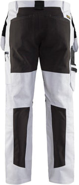 Blåkläder schilders werkbroek met stretch 19101000-1099 | wit zwart | maat c156 - 7330509622421
