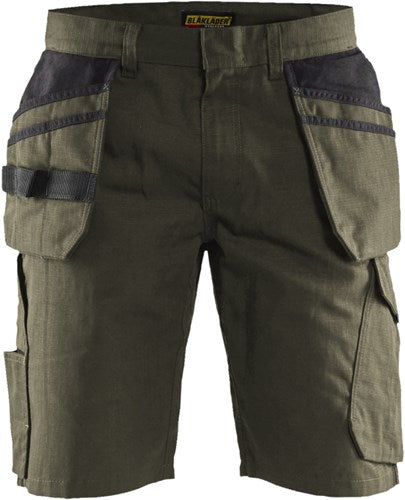Blåkläder service short met spijkerzakken 14941330 | groen zwart | maat 46 - 7330509688526