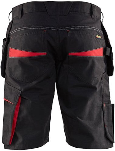 Blåkläder service short met spijkerzakken 14941330 | zwart rood | maat 54 - 7330509689066